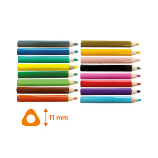 TRIANGULAR GRIP COLOURING PENCILS 16 PIECES