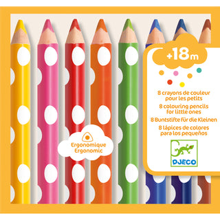 8 COLOURING PENCILS FOR LITTLE ONES