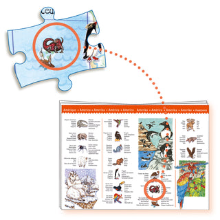 WORLDS ANIMALS - 100 PCS PUZZLE OBSERVATION LIVRET