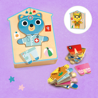 DRESSUP MIX WOODEN PUZZLE SET