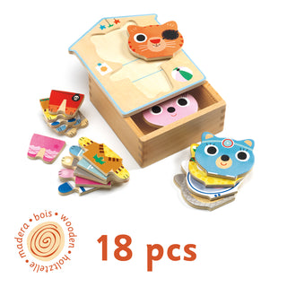 DRESSUP MIX WOODEN PUZZLE SET