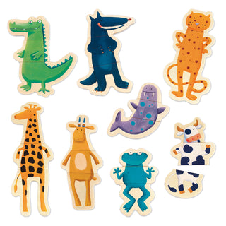 CRAZY ANIMALS WOODEN MAGNETS