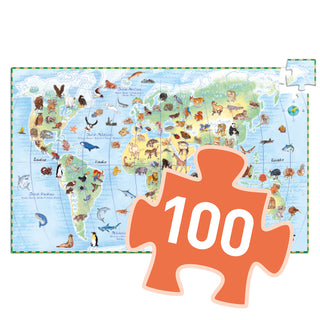 WORLDS ANIMALS - 100 PCS PUZZLE OBSERVATION LIVRET