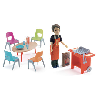 BBQ & ACCESSORIES DOLLHOUSE SET