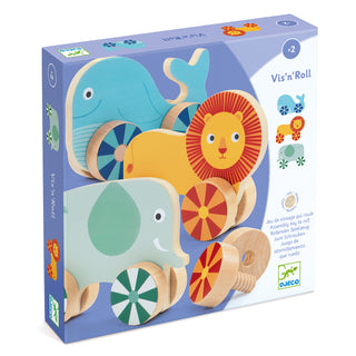 VIS' N ROLL WOODEN ANIMAL CARS