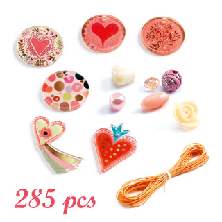 FANCY BEADS SET - HEARTS