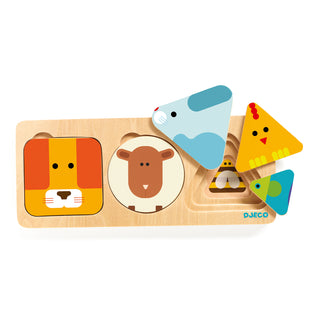 ANIMAL BASIC 3 LAYER WOODEN PUZZLE