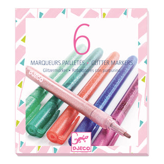 6 GLITTER MARKERS - SWEET