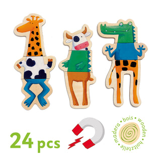 CRAZY ANIMALS WOODEN MAGNETS