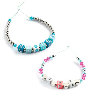 SILVER ALPHABET BEADS BRACELET KIT