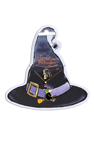 WITCH NECKLACE AND BLACK CAT RING