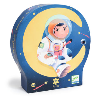 AN ASTRONAUT ON THE MOON - 36 PCS SILHOUETTER PUZZLE