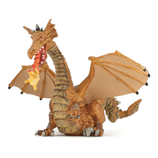 GOLD DRAGON WITH FLAME