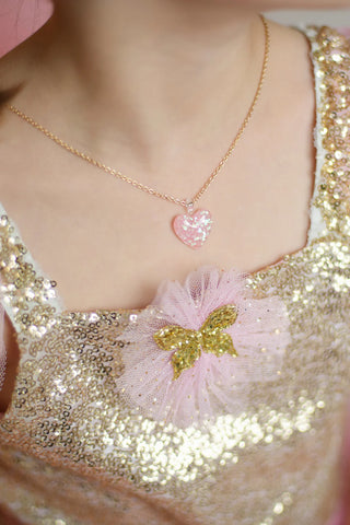 BOUTIQUE GLITTER HEART NECKLACE