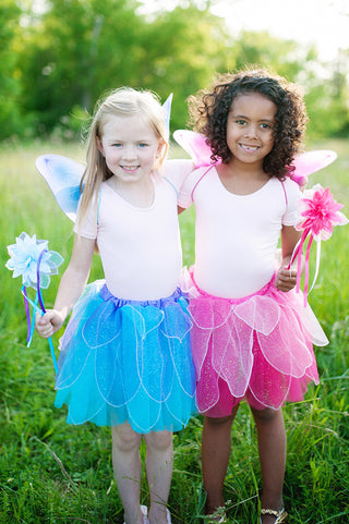 FANCY FLUTTER SKIRT WITH WINGS & WAND
