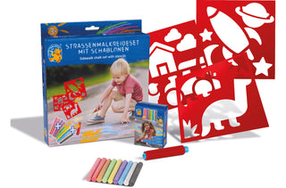 SIDEWALK CHALK SET WITH STENCILS