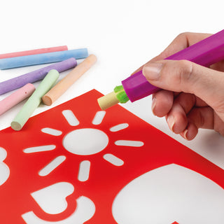 SIDEWALK CHALK SET WITH STENCILS