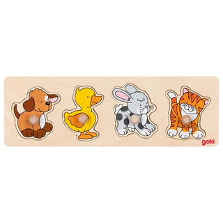 WOODEN PUZZLE - PUPPY, DUCK, BUNNY, CAT