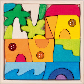 LANDSCAPE PUZZLE W/ GLASS STONES