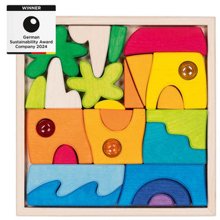 LANDSCAPE PUZZLE W/ GLASS STONES