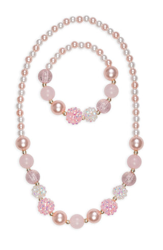 PINKY PEARL NECKLACE & BRACELET SET