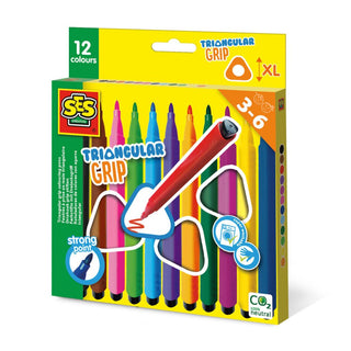 TRIANGULAR GRIP COLOURING PENS