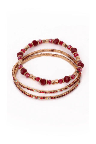 BOUTIQUE RUBY RED BRACELET SET