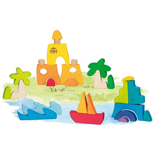 LANDSCAPE PUZZLE W/ GLASS STONES