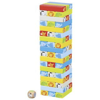 TUMBLING TOWER WITH ANIMAL MOTIFS