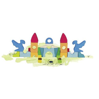 CASTLE BUILDING PUZZLE WITH SPARKLING STONE