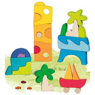LANDSCAPE PUZZLE W/ GLASS STONES