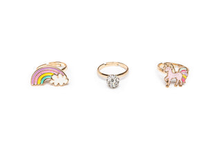 BOUTIQUE UNICORN RAINBOW RING SET