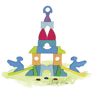 CASTLE BUILDING PUZZLE WITH SPARKLING STONE