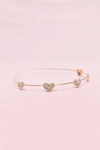 BOUTIQUE RHINESTONE HEART HEADBAND
