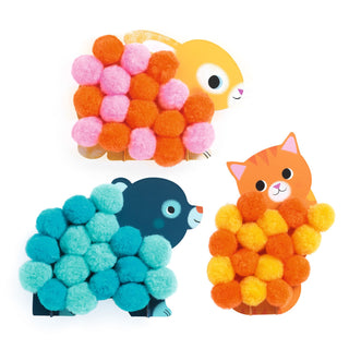 ANIMALS AND POM-PON CIRCLES