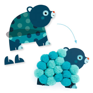 ANIMALS AND POM-PON CIRCLES