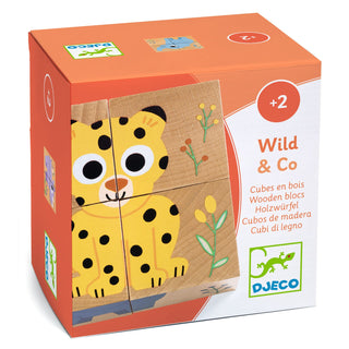 WILD AND CO. WOODEN CUBE PUZZLE