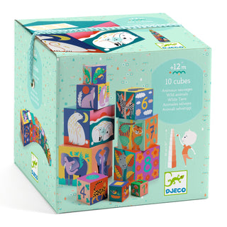 WILD ANIMALS 10 STACKING CUBES