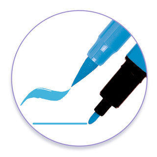 10 DOUBLE TIPPED FELT BRUSH PENS