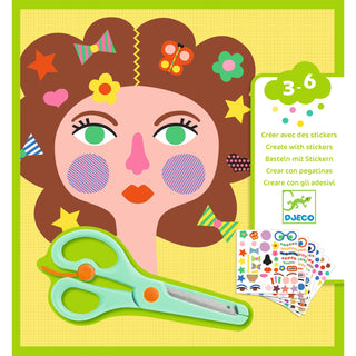 HAIRDRESSER CREATE WITH STICKERS AND CUTTING