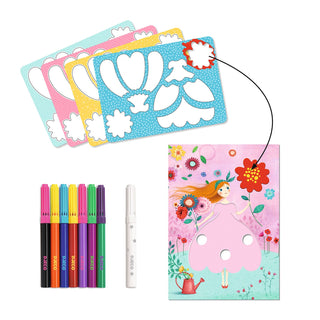 MARIE'S PRETTY DRESSES FELT TIP COLOURING SET