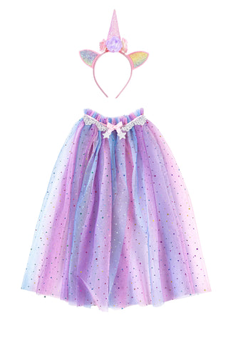 RAINBOW UNICORN CAPE AND HEADBAND