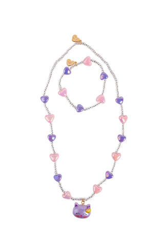 LOVELY KITTY NECKLACE & BRACELET SET