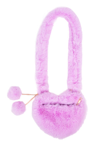 FURRY HEART-SHAPED PURSE