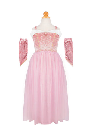 VELVETY SOFT SLEEPING SWEETHEART PRINCESS GOWN WITH ARM WARMERS