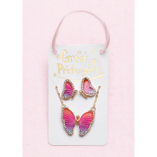 BOUTIQUE BUTTERFLY NECKLACE & STUDDED EARRING SET