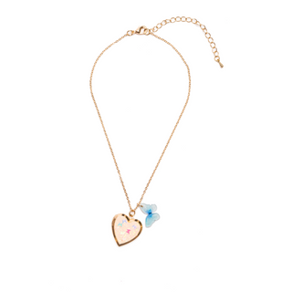 BUTTERFLY HEART LOCKET NECKLACE
