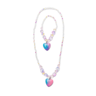GALAXY HEART NECKLACE & BRACELET SET