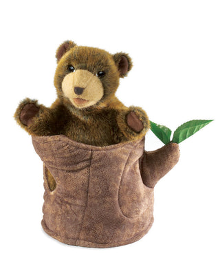 BEAR IN TREE STUMP
